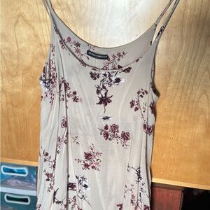Brandy Melville Floral Beige Spaghetti Strap dress